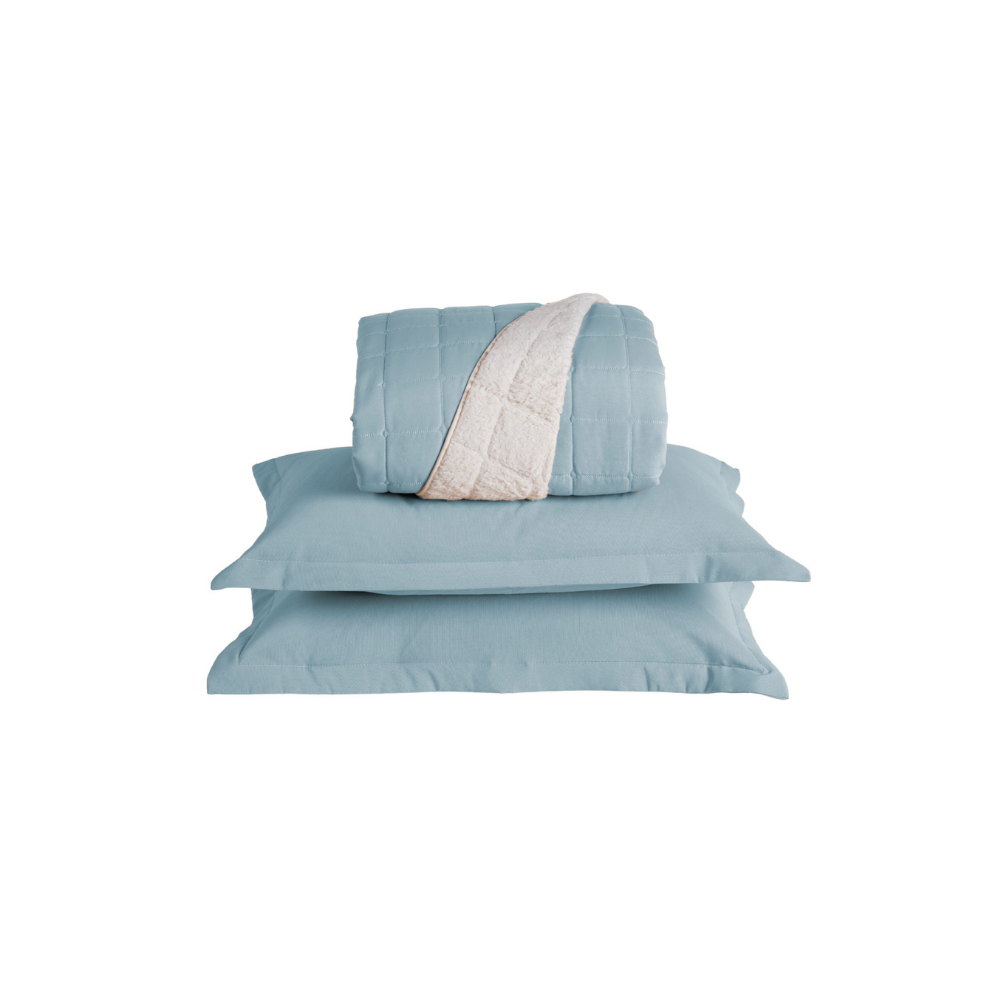 Kit Cobre Leito Matelado Dupla Face Sherpa de Carneiro - Prestigieh