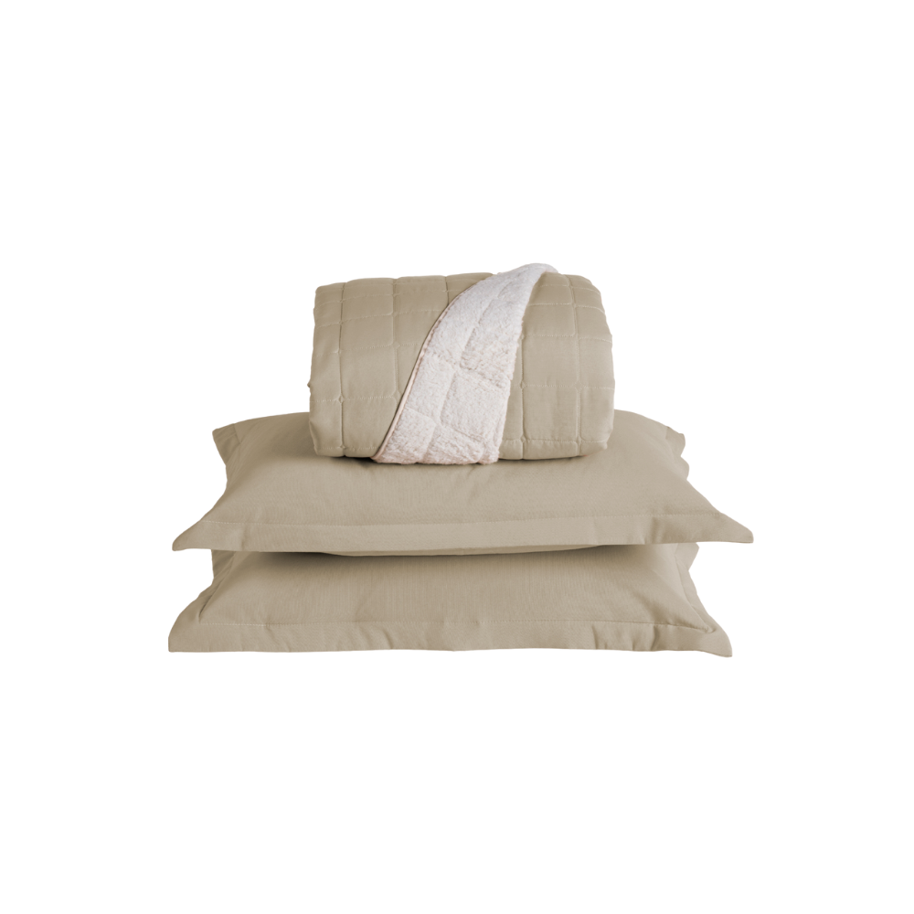 Kit Cobre Leito Matelado Dupla Face Sherpa de Carneiro - Prestigieh
