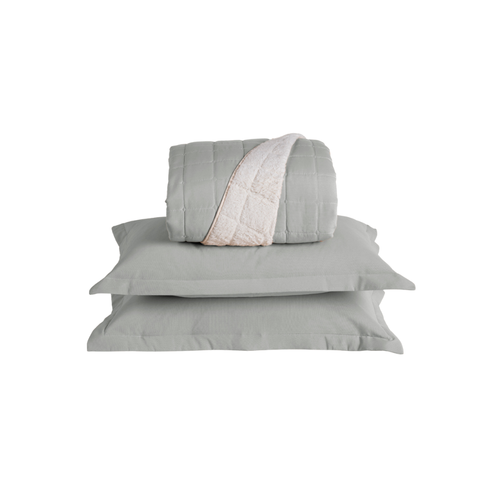 Kit Cobre Leito Matelado Dupla Face Sherpa de Carneiro - Prestigieh