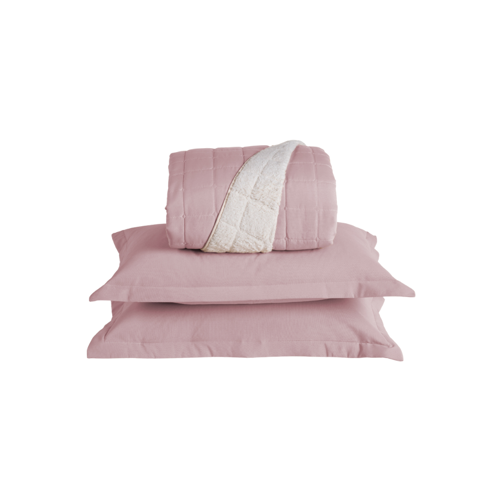 Kit Cobre Leito Matelado Dupla Face Sherpa de Carneiro - Prestigieh