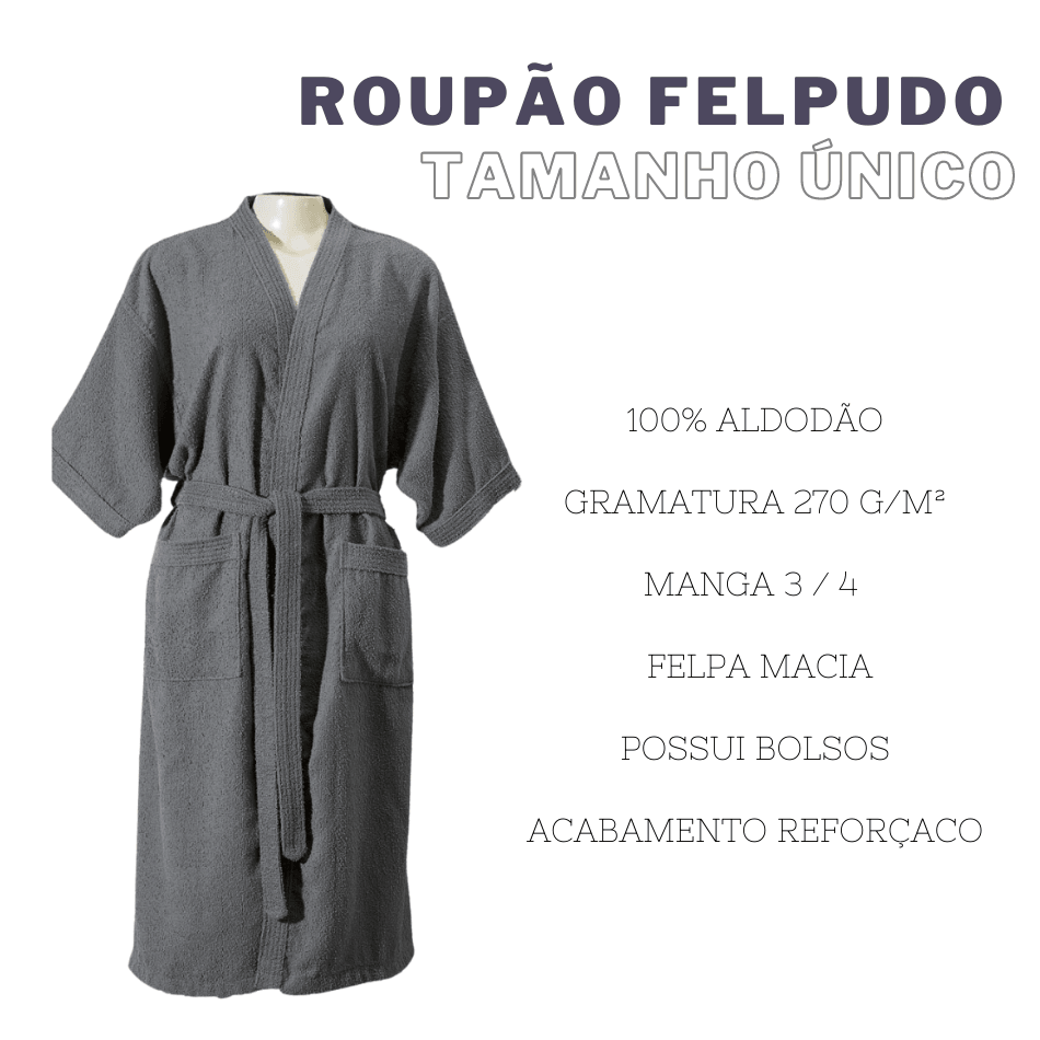 Roupão Felpudo 100% algodão - Prestigieh
