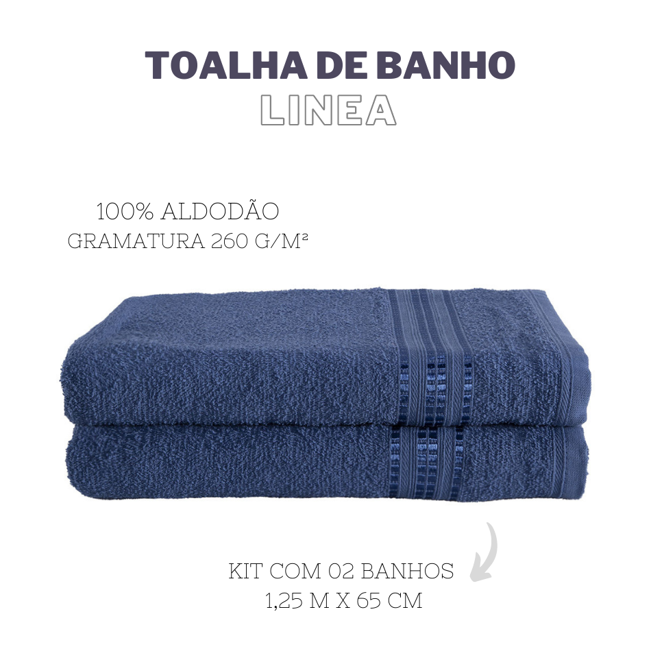 Kit 02 toalhas de banho linea