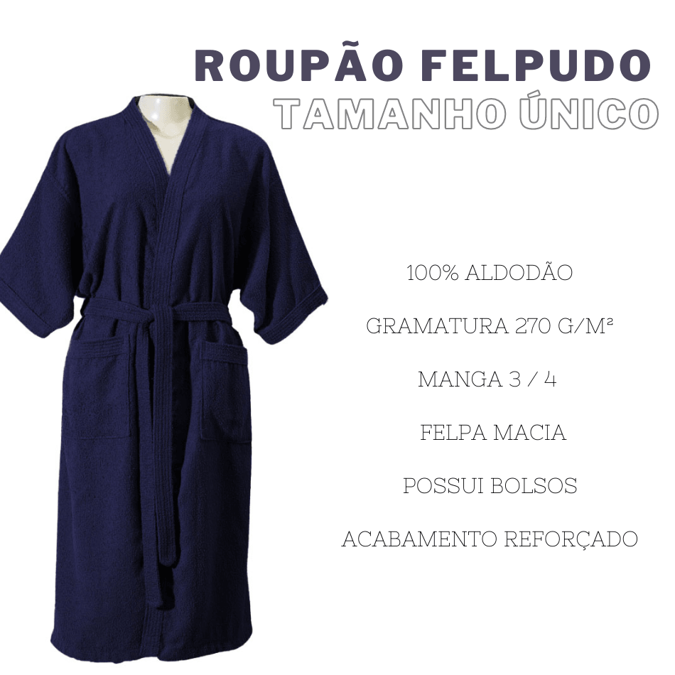 Roupão Felpudo 100% algodão - Prestigieh 