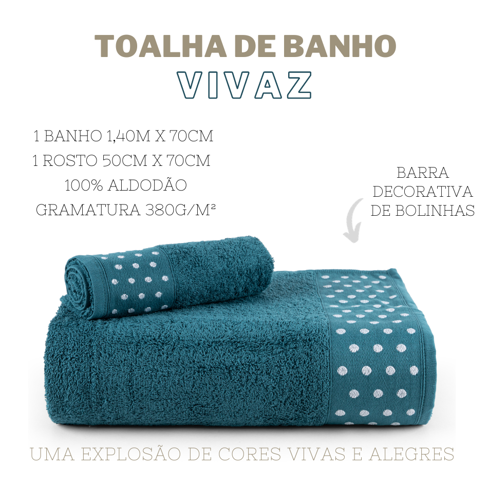 Kit de Toalhas Banho e Rosto Vivaz