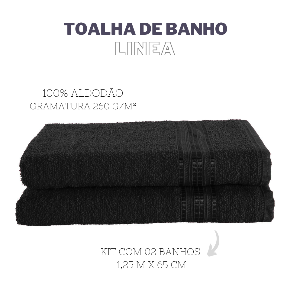 Kit 02 toalhas de banho linea