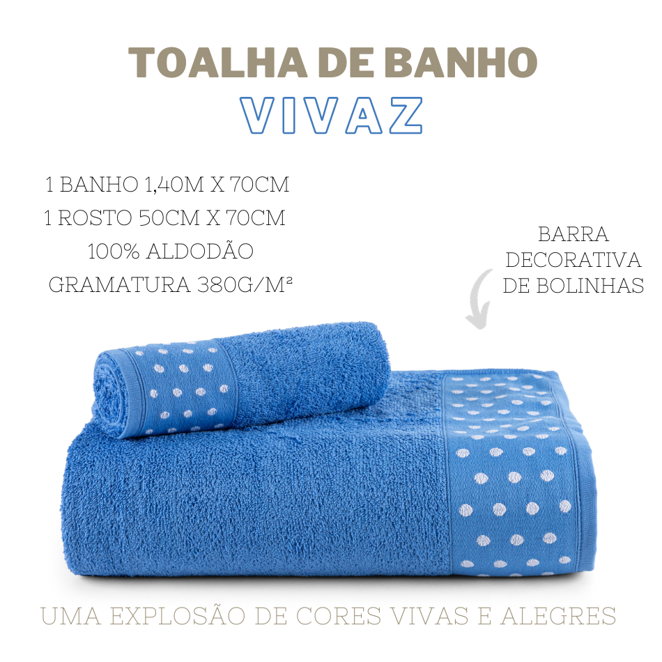 Kit de Toalhas Banho e Rosto Vivaz