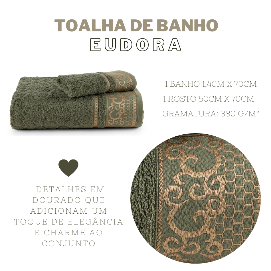 Kit de Toalhas Banho e Rosto Eudora