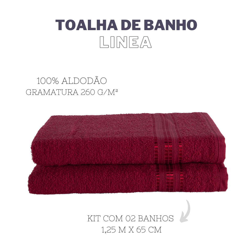 Kit 02 toalhas de banho linea