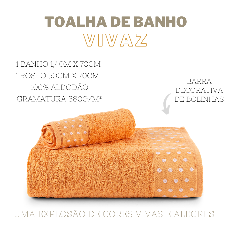 Kit de Toalhas Banho e Rosto Vivaz