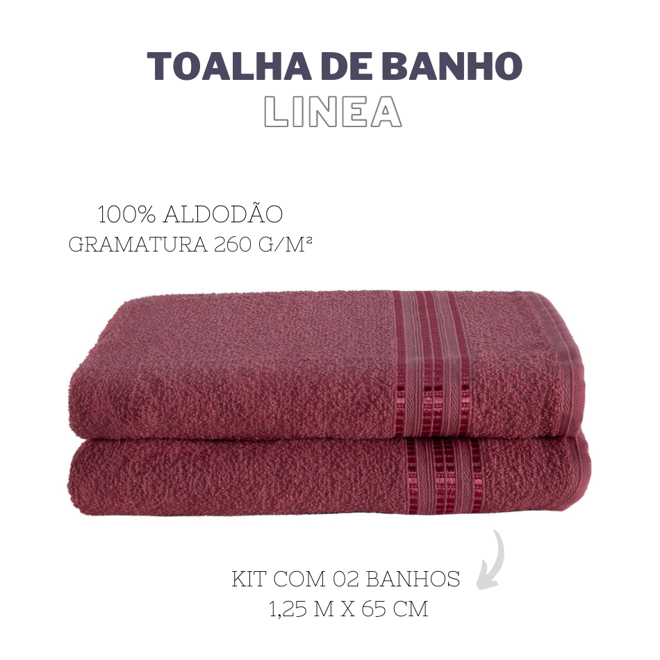 Kit 02 toalhas de banho linea