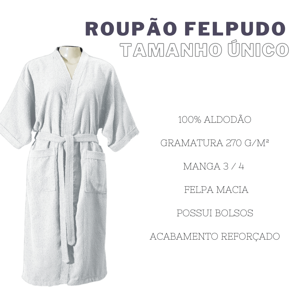 Roupão Felpudo 100% algodão - Prestigieh 