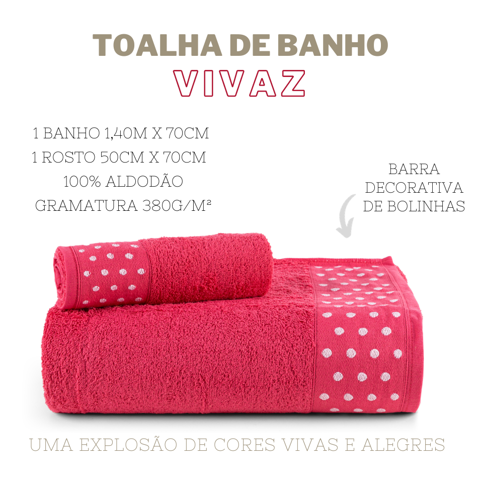 Kit de Toalhas Banho e Rosto Vivaz