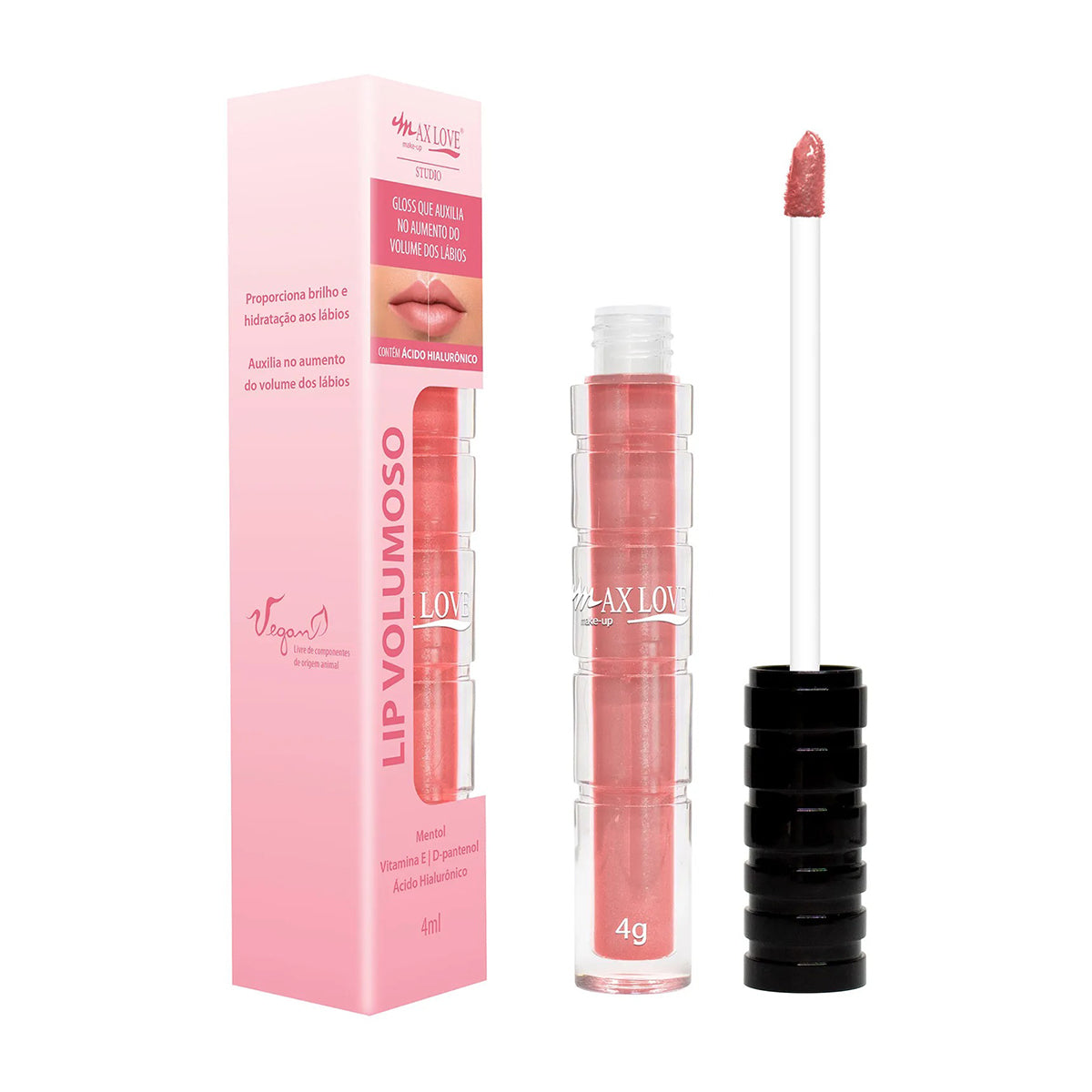 Gloss Lip Volumoso Lábios Vegano Maquiagem Max Love