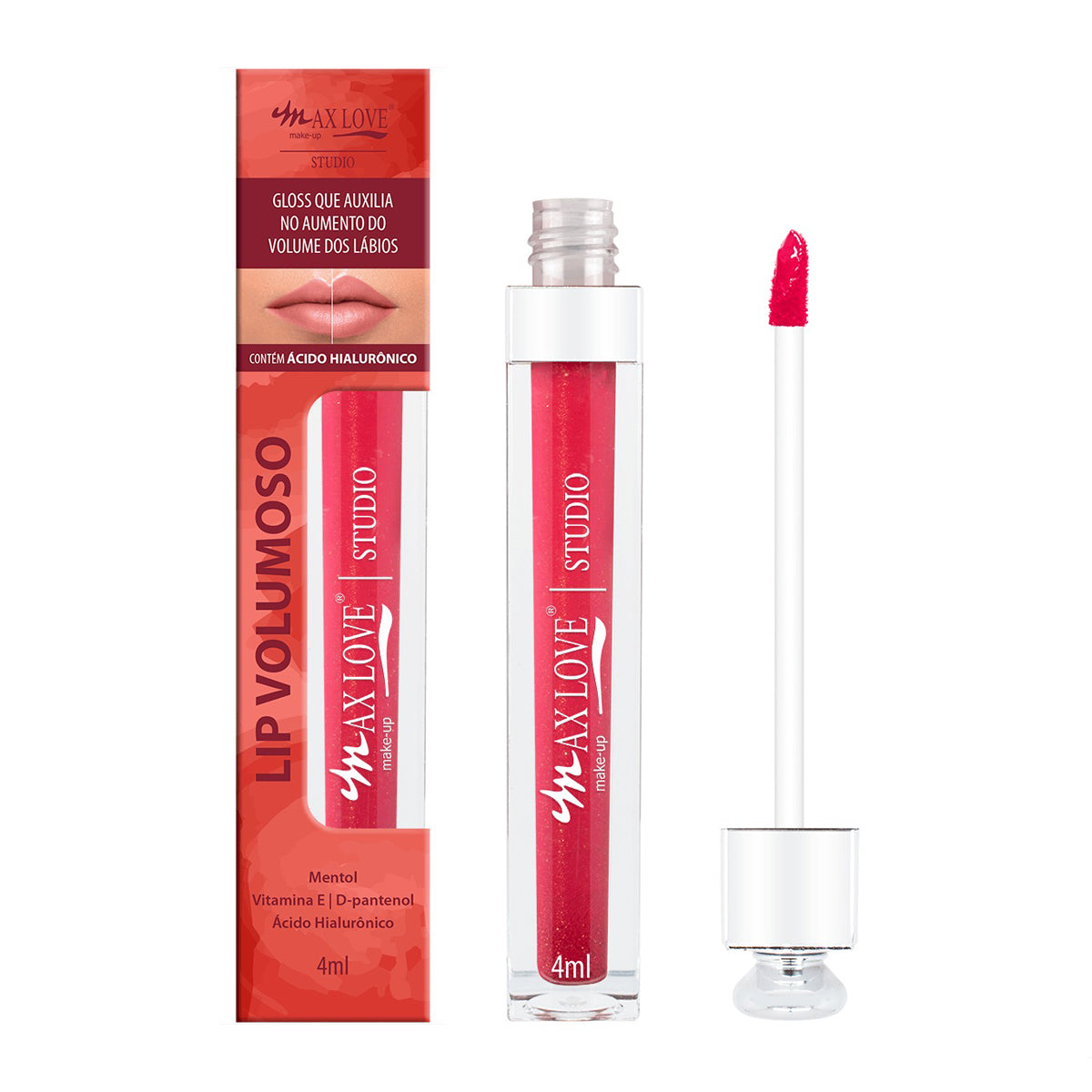 Gloss Lip Volumoso Lábios Vegano Maquiagem Max Love