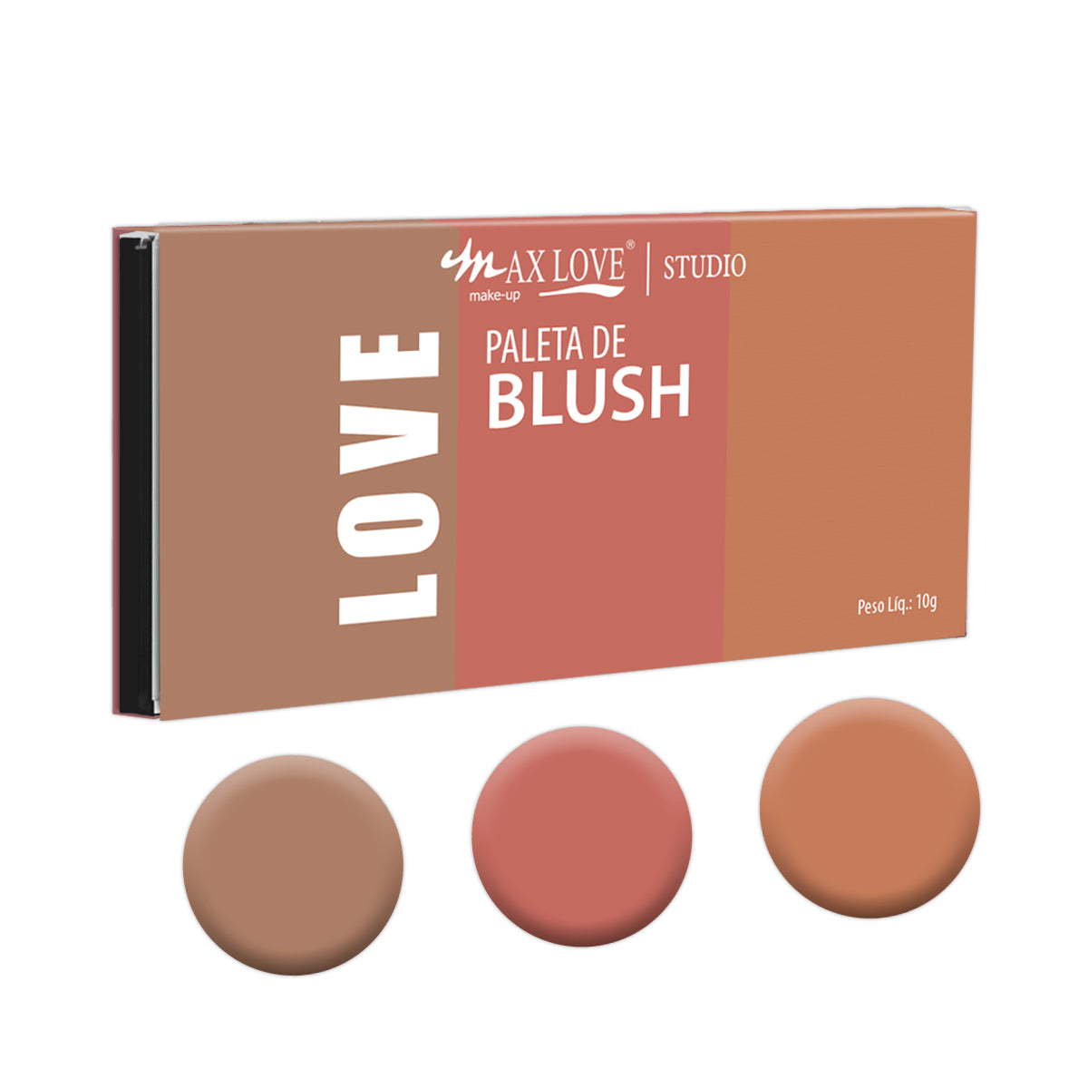 Paleta Blush 3 em 1 Facial Pele Maquiagem Max Love