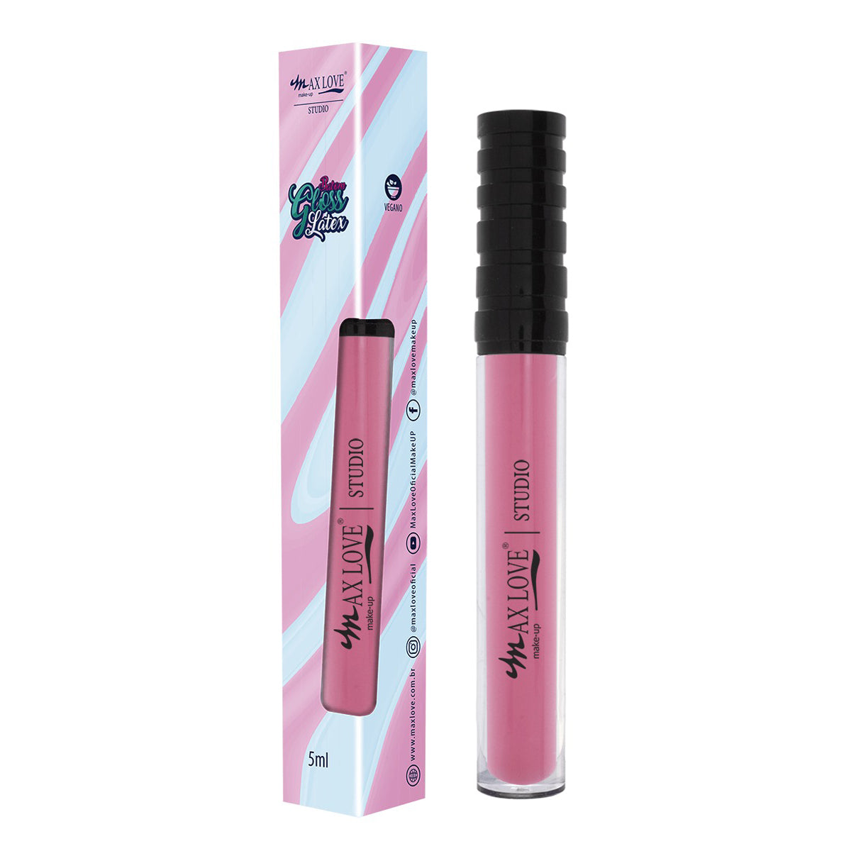 Batom Gloss Latex Vegano Lábios Maquiagem Max Love