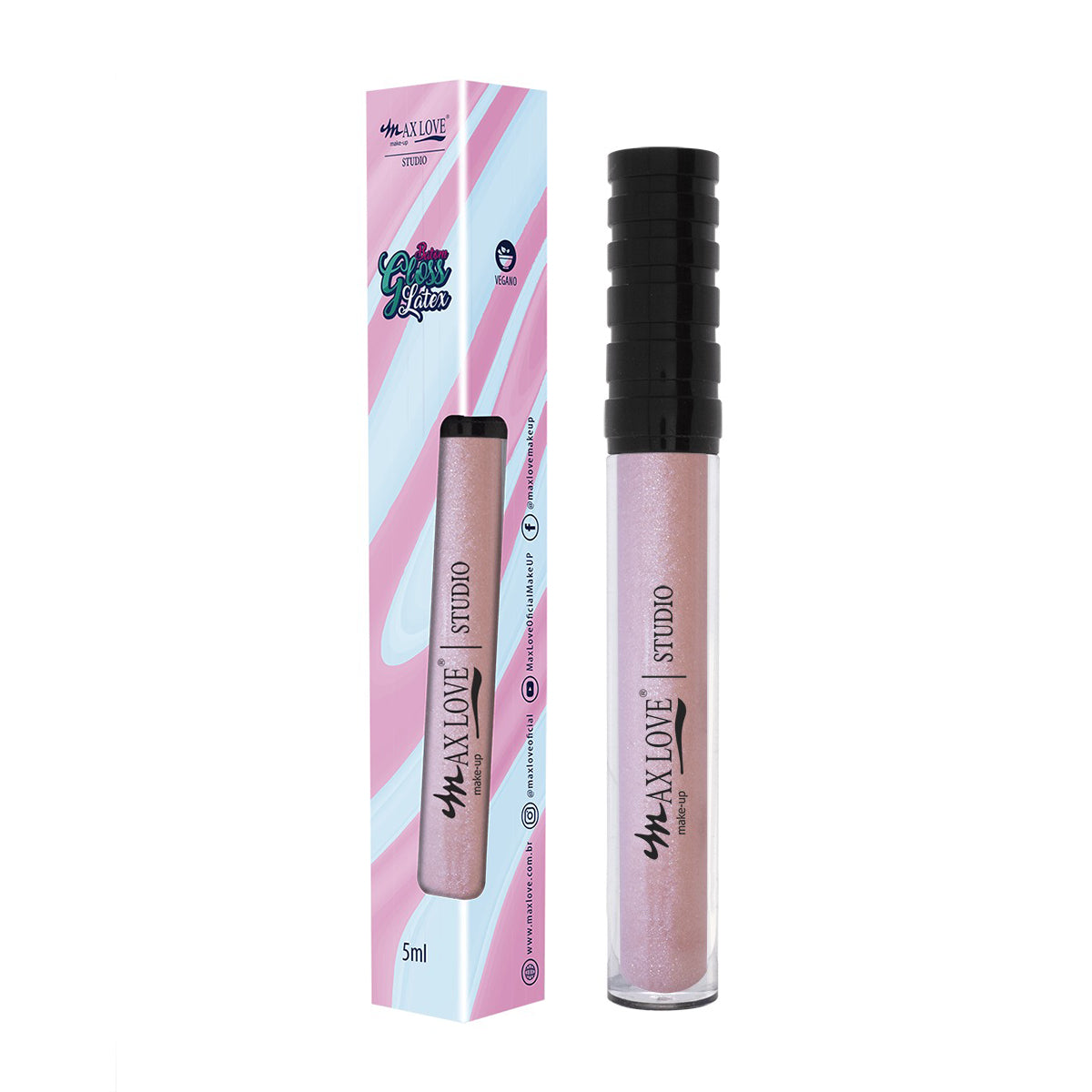 Batom Gloss Latex Vegano Lábios Maquiagem Max Love