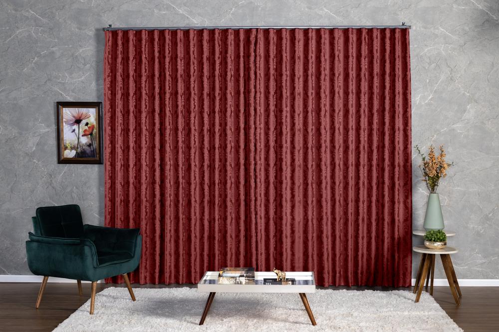 Cortina Jacquard 2,80x2,50 Para Varão