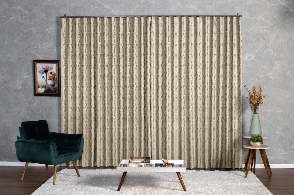 Cortina Jacquard 2,80x2,50 Para Varão