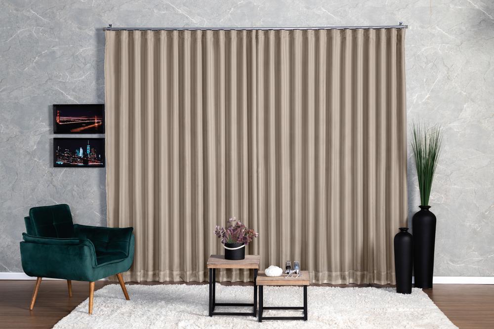 Cortina Microfibra c/Voil 2,80x1,80 Para Varão