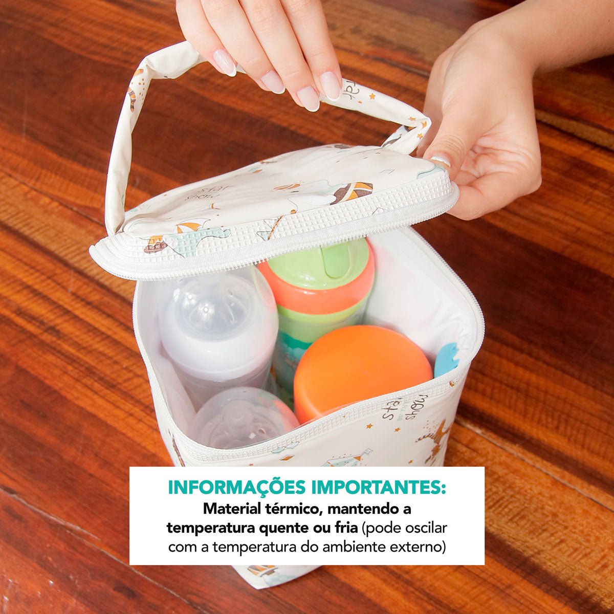 Bolsa Frasqueira Bebê e Infantil Térmica Impermeável 4,5 Litros