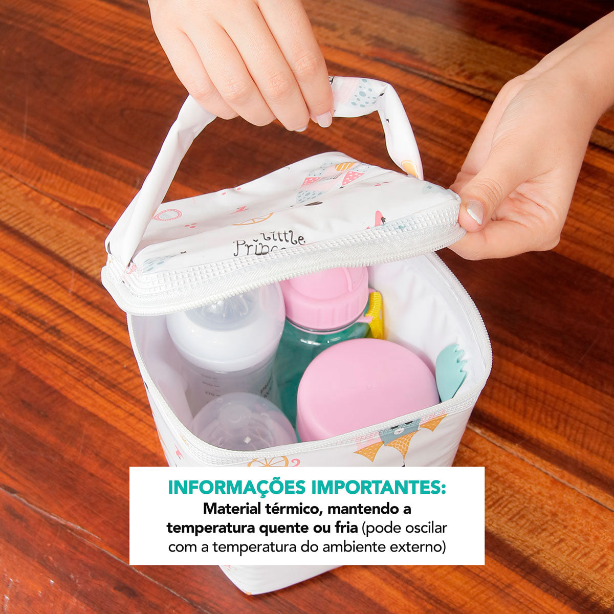 Bolsa Frasqueira Bebê e Infantil Térmica Impermeável 4,5 Litros