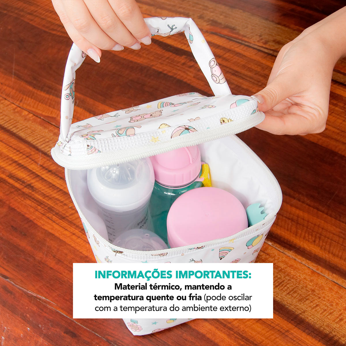 Bolsa Frasqueira Bebê e Infantil Térmica Impermeável 4,5 Litros