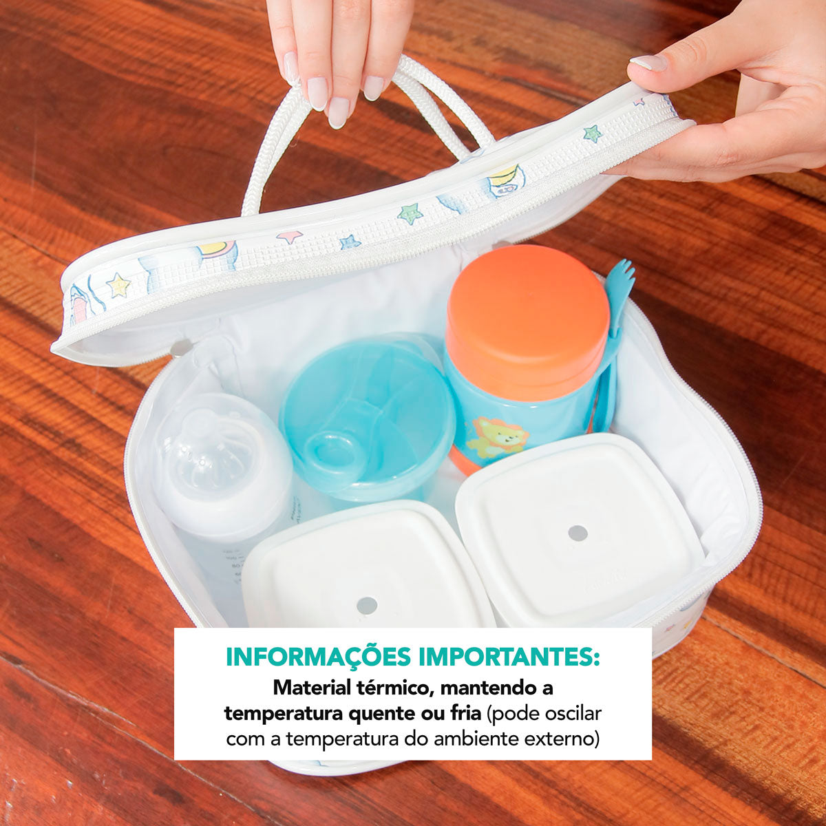 Bolsa Frasqueira Bebê e Infantil Térmica Impermeável 6 Litros