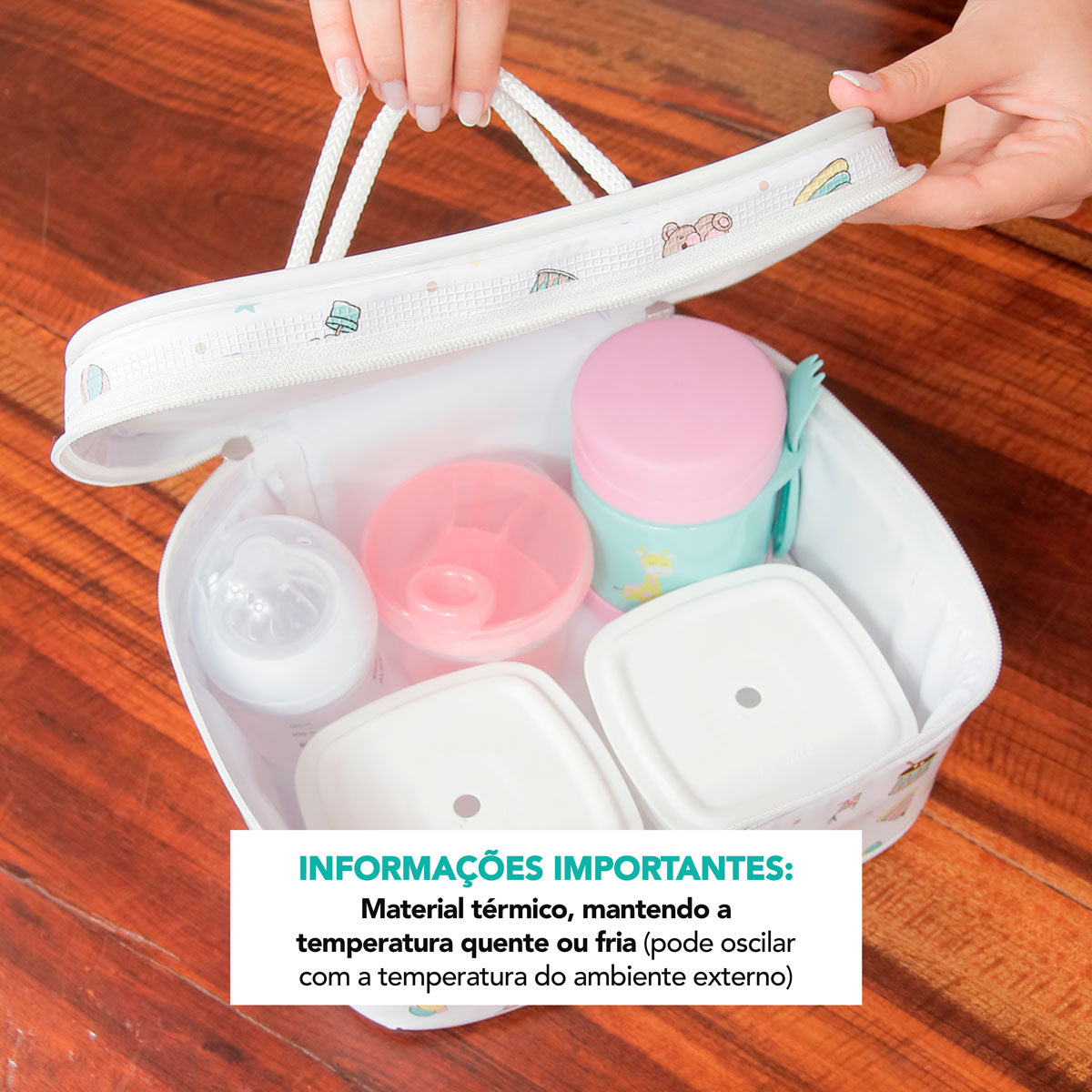 Bolsa Frasqueira Bebê e Infantil Térmica Impermeável 6 Litros