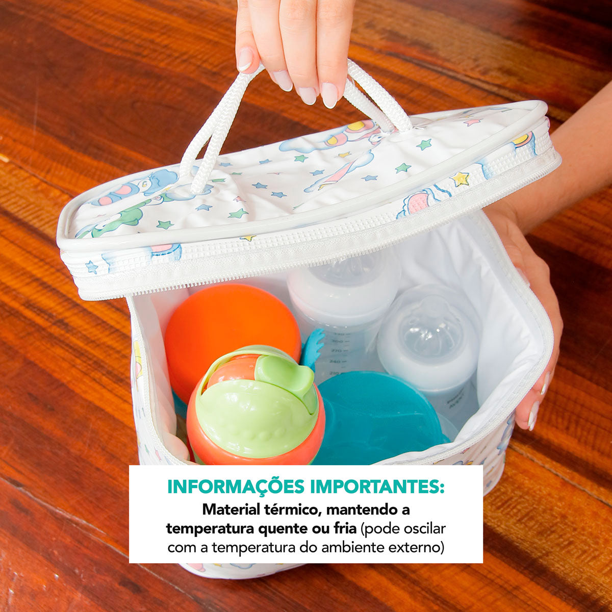 Bolsa Frasqueira Bebê e Infantil Térmica Impermeável 7 Litros