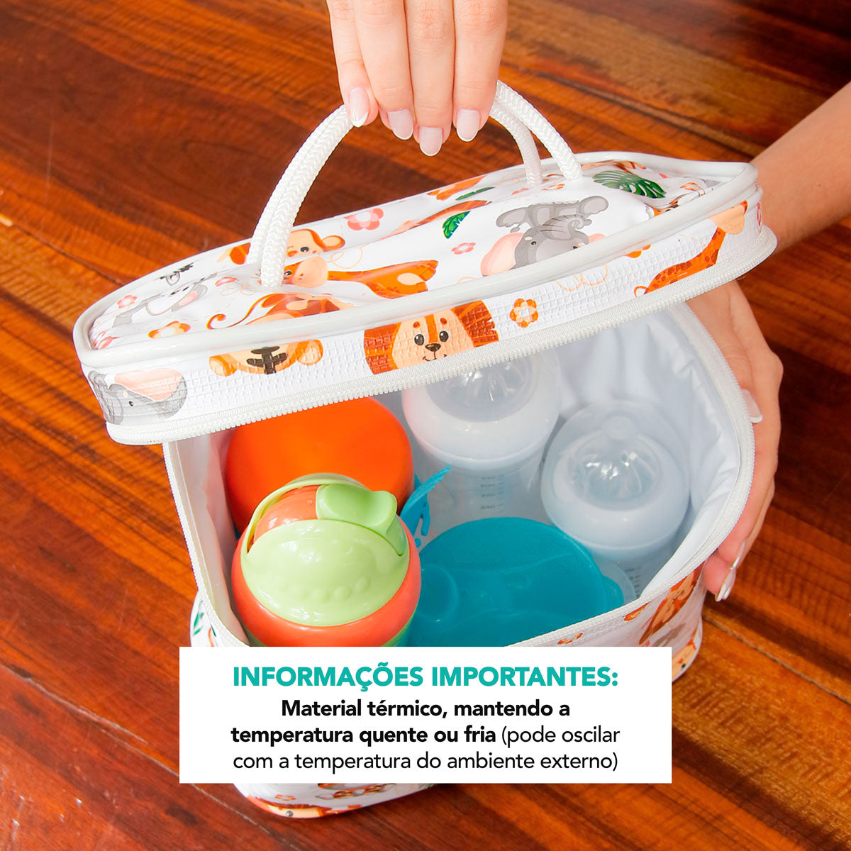 Bolsa Frasqueira Bebê e Infantil Térmica Impermeável 7 Litros