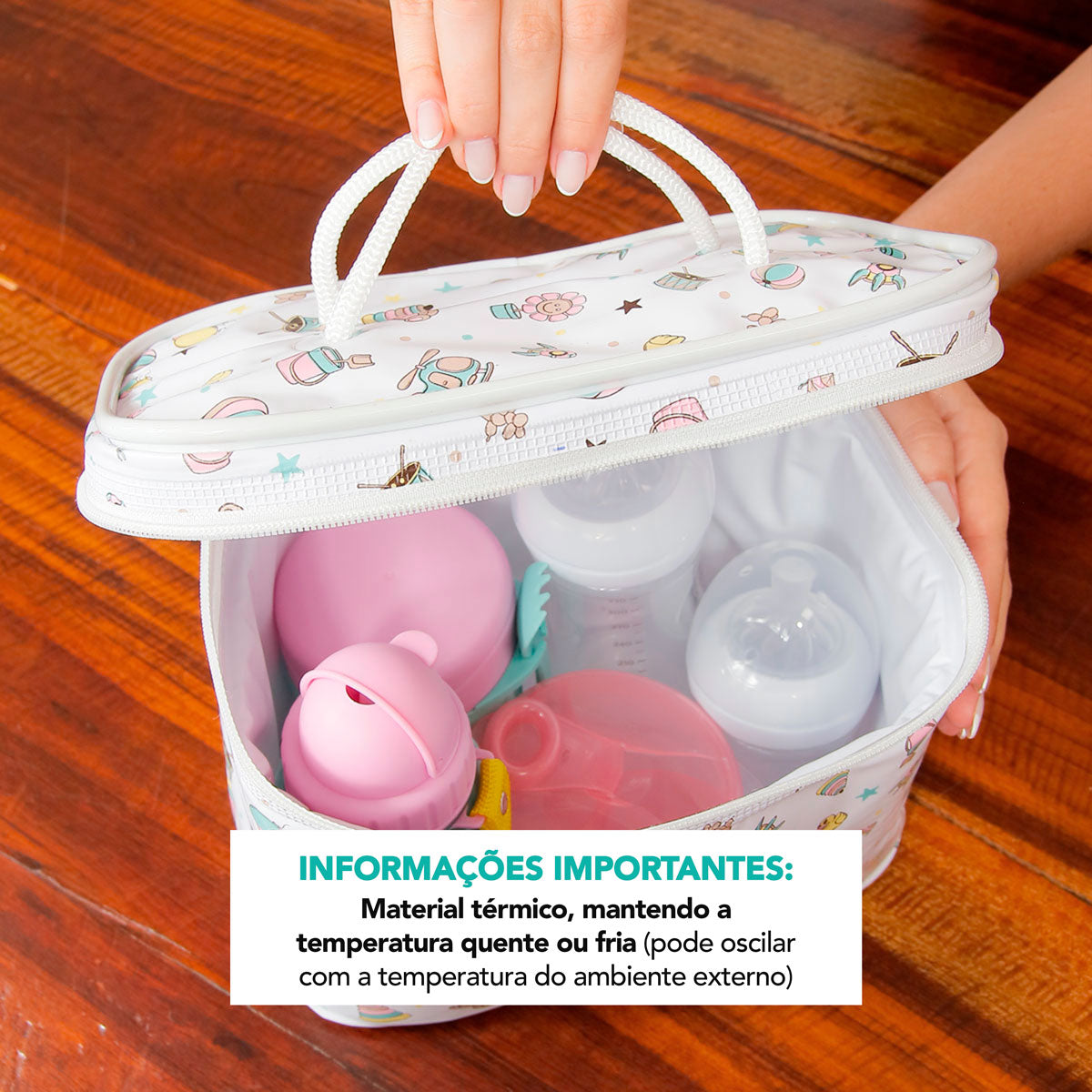 Bolsa Frasqueira Bebê e Infantil Térmica Impermeável 7 Litros