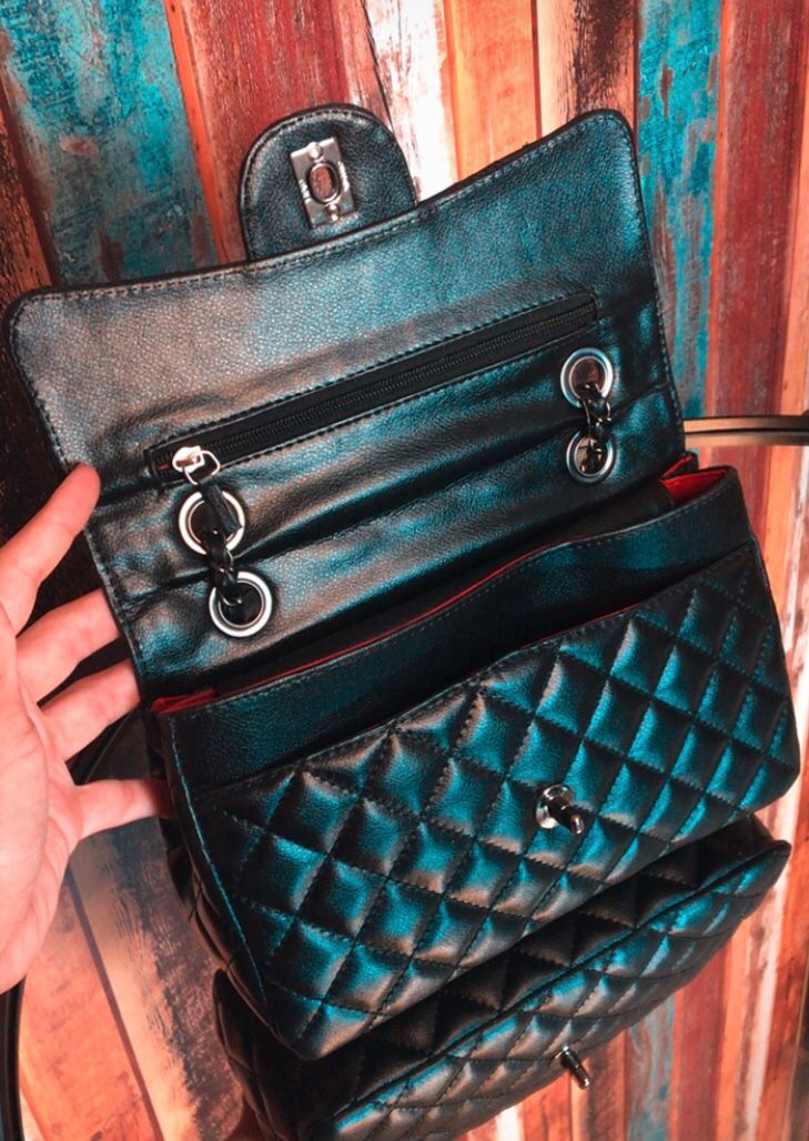 Bolsa Chanel Classic Jumbo media corrente metal grafite
