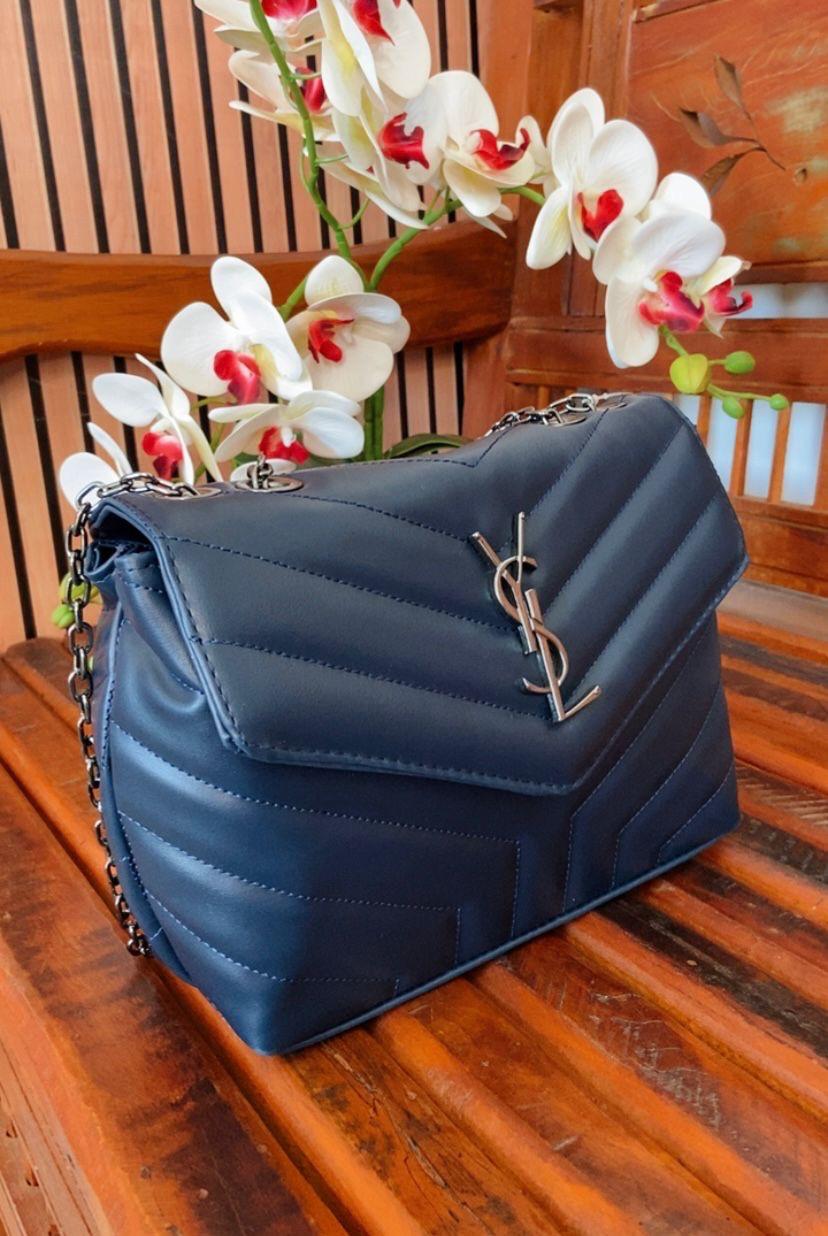 Bolsa Lollou Saint Lourent metal grafite