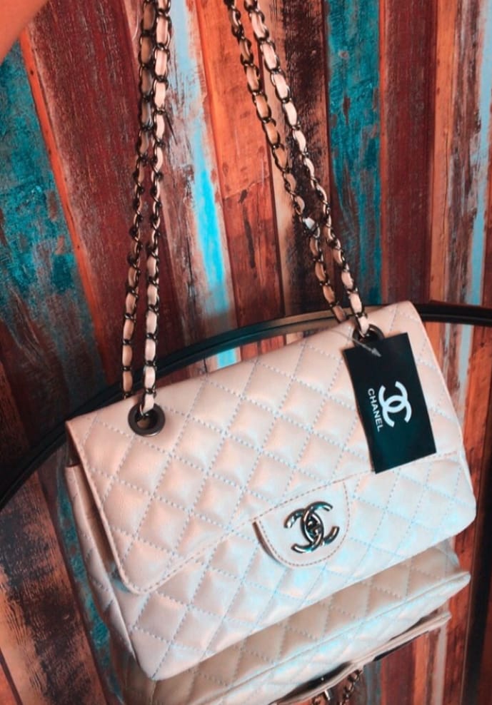 Bolsa Chanel Classic Jumbo media corrente metal grafite