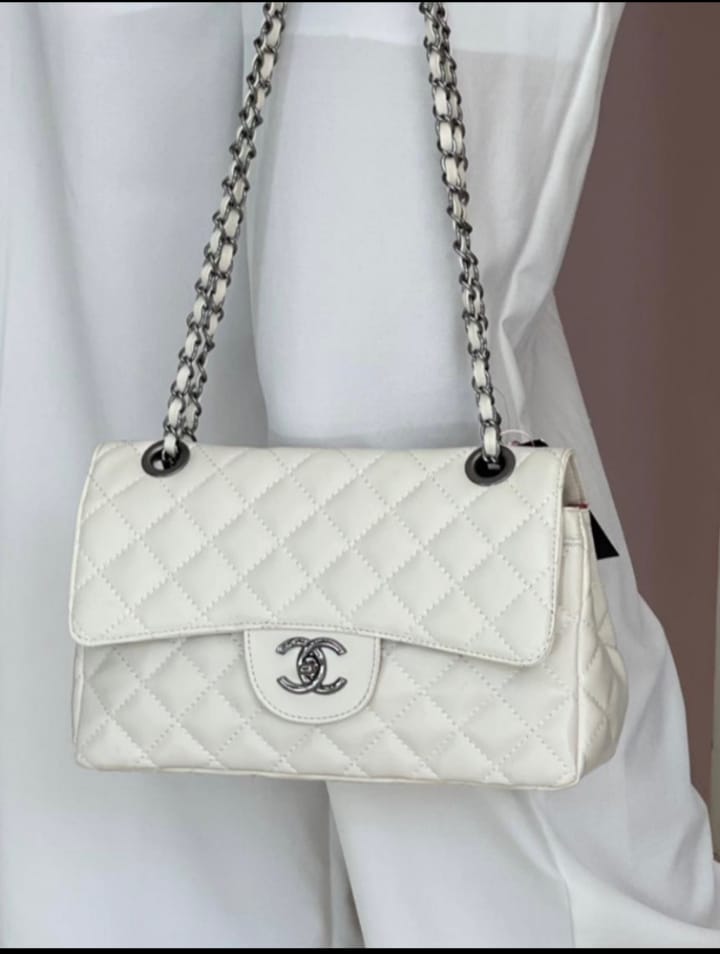 Bolsa Chanel Classic Jumbo media corrente metal grafite