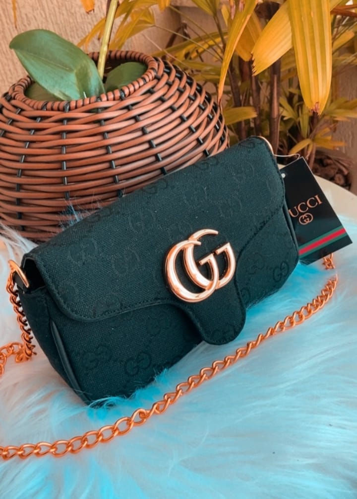 Bolsa Gucci Baby Tecido dourada