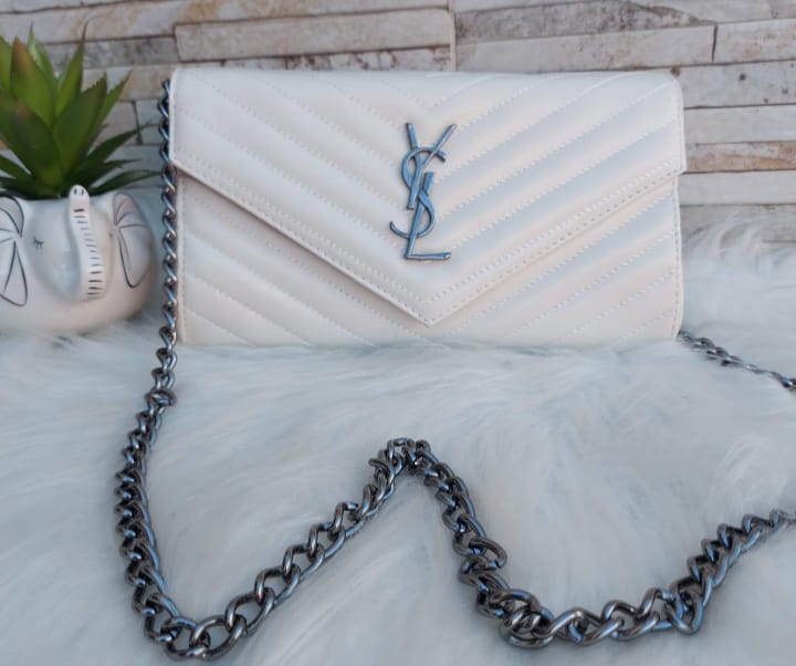 Bolsa Saint Laurent Clouth Corrente metal grafite