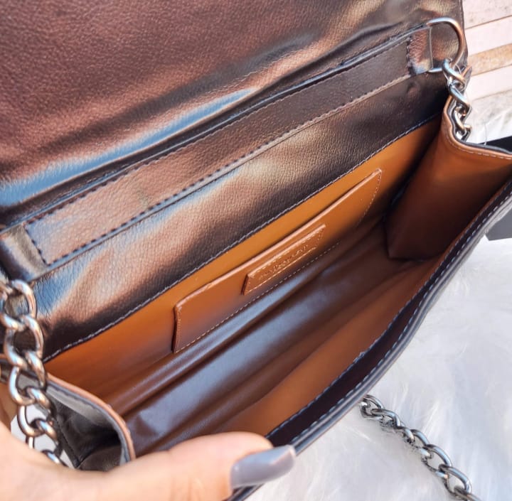 Bolsa Saint Laurent Clouth Corrente metal grafite
