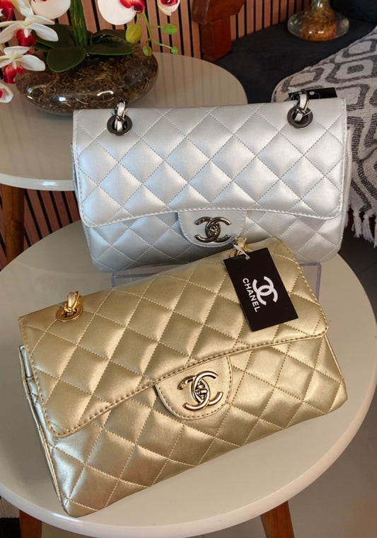 Chanel classic metalizada