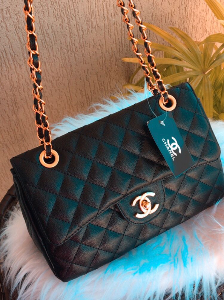 Bolsa Chanel Classic Jumbo media corrente dourada