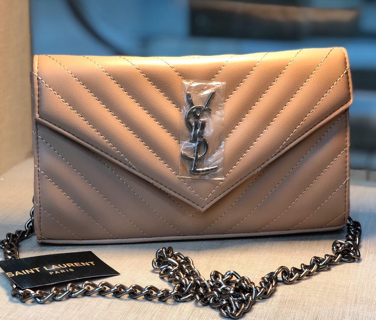 Bolsa Saint Laurent Clouth Corrente metal grafite