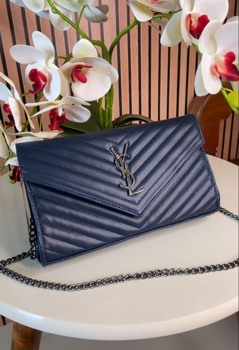 Bolsa Saint Laurent Clouth Corrente metal grafite
