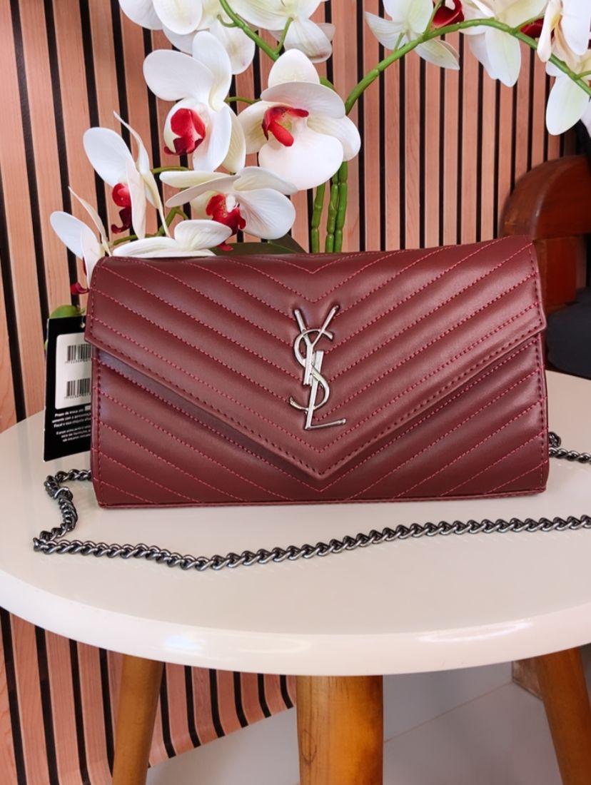 Bolsa Saint Laurent Clouth Corrente metal grafite
