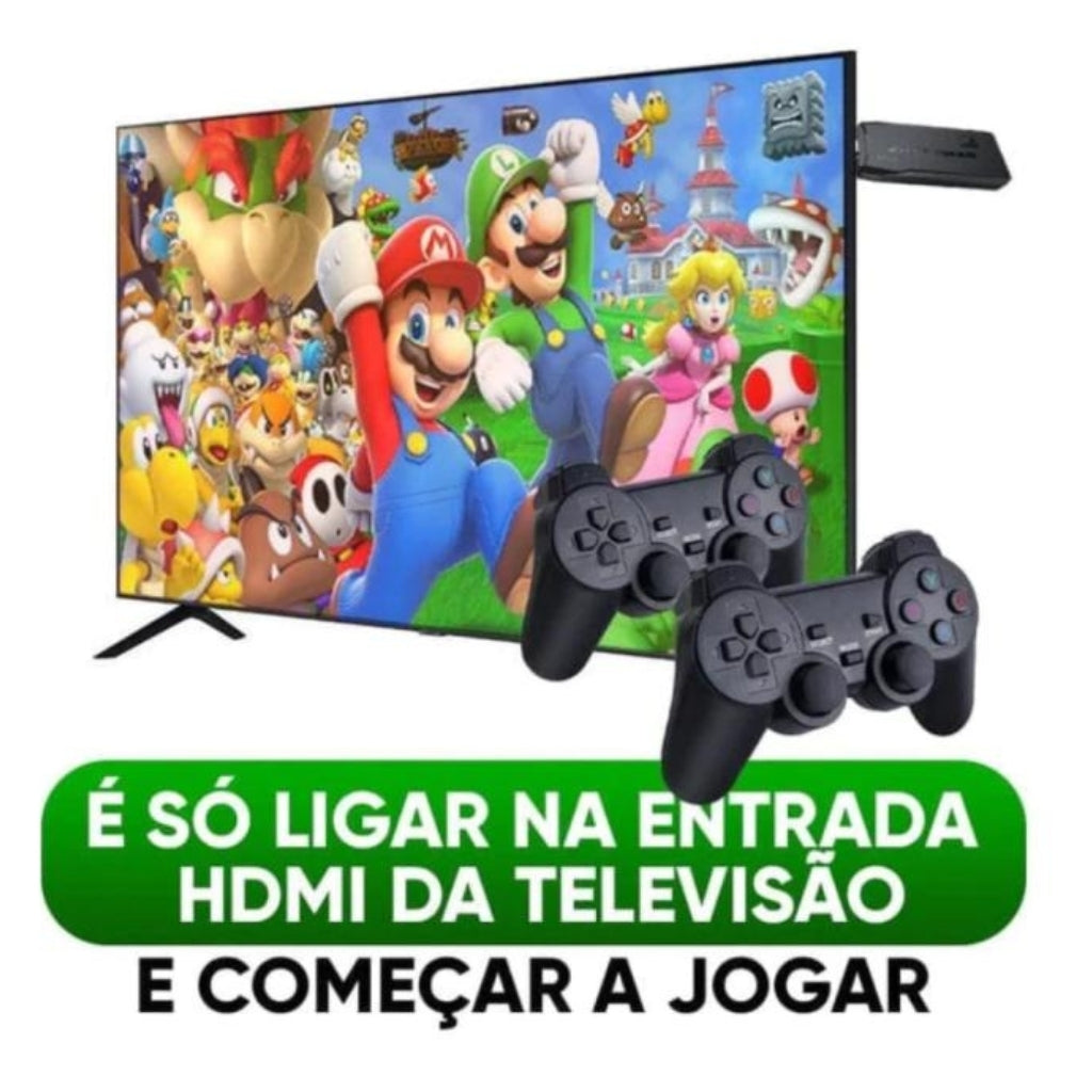 Vídeo Game Retro Stick 4k + 2 Controles Sem Fio - Prestigieh 